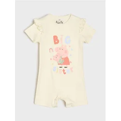 Sinsay - Pamučni romper sa printom Peppa Pig - krem