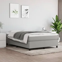 Vidaxl Box spring posteljni okvir svetlo siv 140x200 cm blago