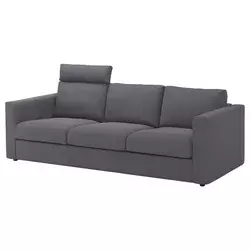 VIMLE Sofa trosed, s naslonom za glavu/Gunnared zagasitosiva