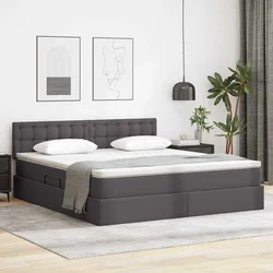 Krevet s prostorom za pohranu s LED-om Siva 180 x 200 cm