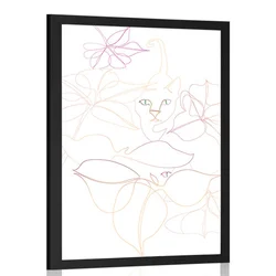 Plakat skrivnostna mačka - 60x90 silver