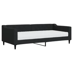 Vidaxl Dnevna postelja z vzmetnico črna 90x200 cm blago
