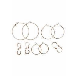 Basic hoop earrings 6-pack - gold color