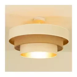 Plafonski luster WENTA 1xE27/60W/230V, prečnik 50 cm, bež/juta