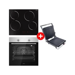 Vivax Ugradna rerna 80l/60cm BO-806BFM X + Vivax Staklokeramička ugradna ploča BH-04MVC + Vivax Toster roštilj SM-2000Ks