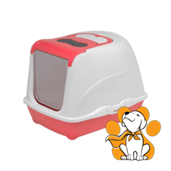Moderna Flip Cat Jumbo Spicy Coral 57cm, Zatvoreni Toalet Za Mačke, Crveni
