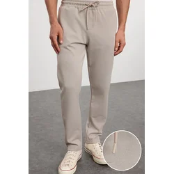 Trendyol Beige Regular Fit Knitted Flexible Comfortable Fabric Trousers