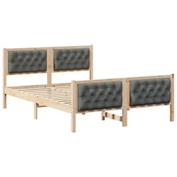 Vidaxl Konstrukcija postelje z vzglavjem Temno siva 140 x 200 cm