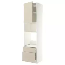 METOD / MAXIMERA Visoki element za ugradne uređaje, bela/Havstorp bež, 60x60x240 cm