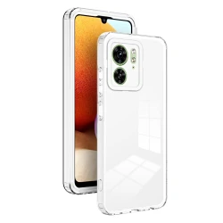 Hibridni ovitek Crystal Bumper z vgrajeno zaščito zadnje kamere za Motorola Edge 50 Ultra - metallic white