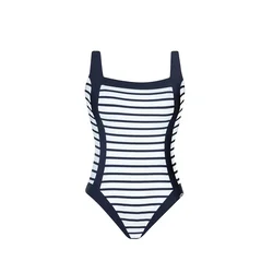 SUNFLAIR Enodelne kopalke temno modra/bela