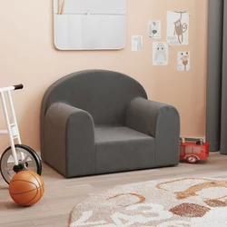 Dječja sofa antracit od mekanog pliša