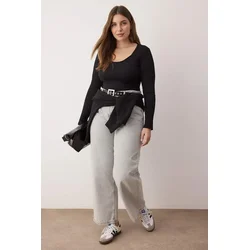 Trendyol Curve Ženska bluza Tbbaw26Af00057, Crna