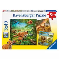 Ravensburger puzzle (slagalice) 3x49 Životinje u divljini RA09330