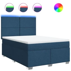 vidaXL Box spring postelja z vzmetnico modra 160x200 cm blago, (21319887)
