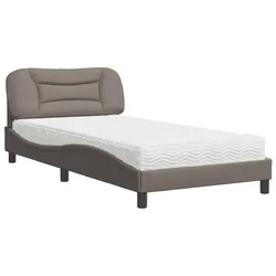 Vidaxl Postelja z vzmetnico Hvar taupe 100x200 cm blago