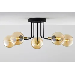 Jupiter 2038 - Luster na šipci BURANO 5xG9/10W/230V crna/zlatna/bež