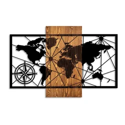 Wallity Zidna dekoracija World Map 3 M, 84x57cm