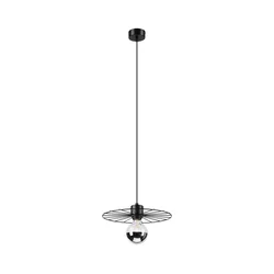 Luster na lanku MONTANA 1xE27/15W/230V prečnik 30 cm crna