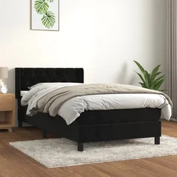 Vidaxl Box spring postelja z vzmetnico črna 80x200 cm žamet