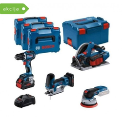Bosch Set 4 akumulatorska alata 18V, bušilica, testera za uranjanje, ubodna testera, ekscentar brusilica ( 0615990N36 )
