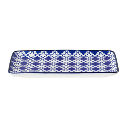 MADAME COCO Reve Bleu Tanjir za serviranje, 22.5x12.2x2.2cm, Plavo-beli