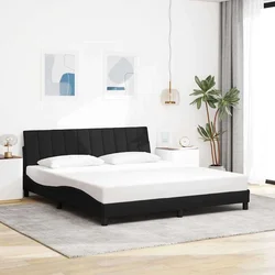 Okvir kreveta bez madraca Hanko crni 180x200 cm od tkanine
