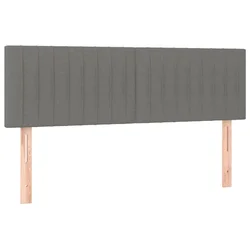 Vidaxl Posteljno vzglavje temno siva 144x5x78/88 cm blago