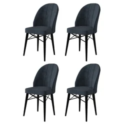 Hanah Home Set stolica Ritim, 44x96x42 cm, 4 komada, Antracit-crne