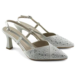 Mona shoes Ženske sandale na štiklu, Srebrne