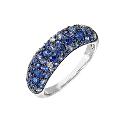 DIAMANT LETERNEL Prstan Eternity-Ring aus 375 Weißgold mit Diamant mit Saphir srebrna