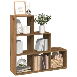Pregrada / regal za knjige 3 razina hrast 99x29x99 cm drveni