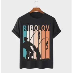 MAFIMI Muška majica Ribolov, Crna