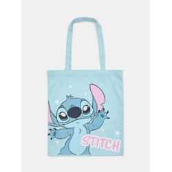 Sinsay - Platnena shopper torba sa printom Stitch - svetlozelena