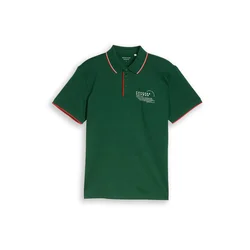 TOM TAILOR Majica  temno zelena / oranžna / bela