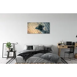 tulup.si Steklena slika Oblika glave 120x60 cm 2 obešalnika