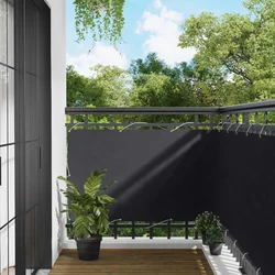 Balcony ekran Crna 90 x 200 cm PU prekriveni oksford alu