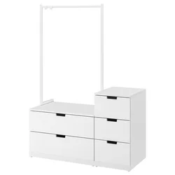 NORDLI Predalnik s 5 predali, bela, 120x169 cm
