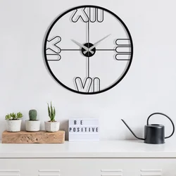 WALLXPERT Dekorativni metalni zidni sat Mali black