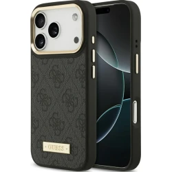 Maska Guess 4G Logo Plate MagSafe za iPhone 17 Pro crna