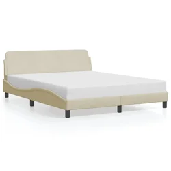 Vidaxl Posteljni okvir Dover krem 160x200 cm blago