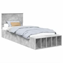 Vidaxl Konstrukcija postelje Betonsko siva 90 x 200 cm Konstruiran les