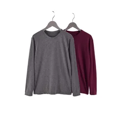 Trendyol muška majica Tmnaw24Ts00001, antracit melange-bordo