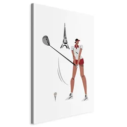 shumee Slika - Golfist z Eifflovim stolpom v ozadju - ilustracija