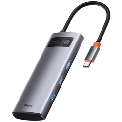 BASEUS Metal Gleam HUB adapter USB-C - 3x USB, siva
