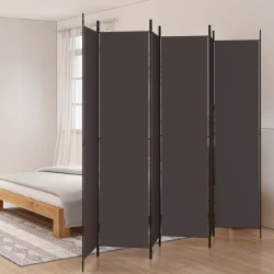 vidaXL Paravan 6-delni rjav 300x220 cm blago