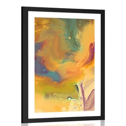 Plakat s paspartujem živopisana abstrakcija - 30x45 white