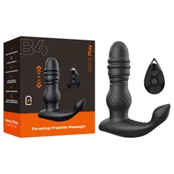 Erospace Mens Play - gor-dol vibrirajoč stimulator prostate (črn)