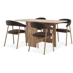 ALLING L100/163 sto top. hrast + 4 BISTRUP stolice pesak