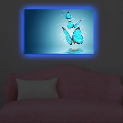 Opviq Slika na platnu sa LED osvetljenjem 45x70cm